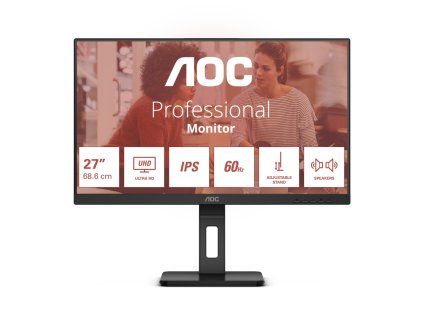 AOC/U27E3UF/27''/IPS/4K UHD/60Hz/4ms/Black/3R