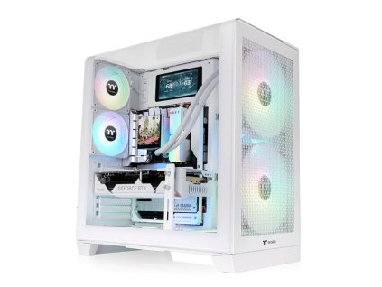 THERMALTAKE Case View 390 Air, ATX, Průhledná bočnice, 2x 120mm Fan, bílá