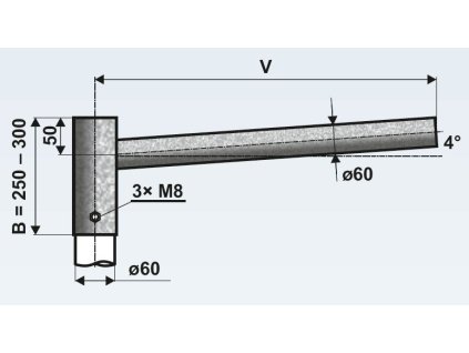 AMAKO Výložník UD 1/60 - 1000 rovný, žárový zinek