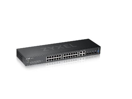 Zyxel GS2220-28, 28-port Managed Layer2+ Gigabit Ethernet switch, 24x Gigabit metal + 4x Gigabit dual personality (RJ45/