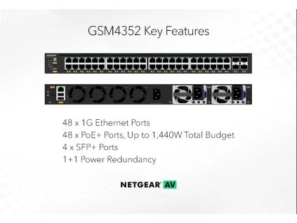 NETGEAR M4350-48G4XF MANAGED SWITCH, GSM4352