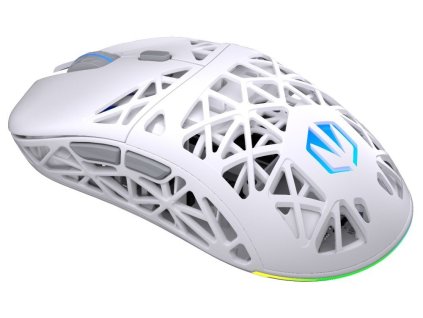 Myš, herní, bezdrátová, optická, až 26000DPI, senzor PAW3395, 6 tlačítek, Kailh GM 8.0, ARGB pod. bílá