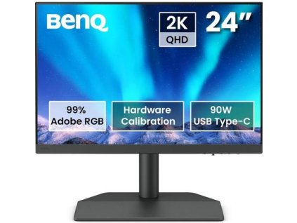 BenQ SW242Q monitor 24,1in, IPS 60Hz, 2560 x 1600, 400cd/m2, 5ms, HDMI, DPort, USB-C VESA) 24in