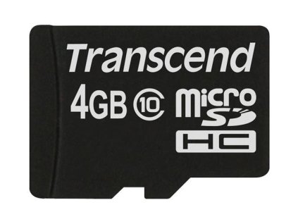 TRANSCEND MicroSDHC karta 4GB Class 10, bez adaptéru