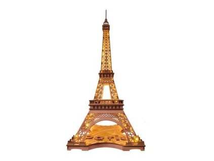 RoboTime 3D Dřevěné puzzle Rolife Noc Eiffelovy věže svítící