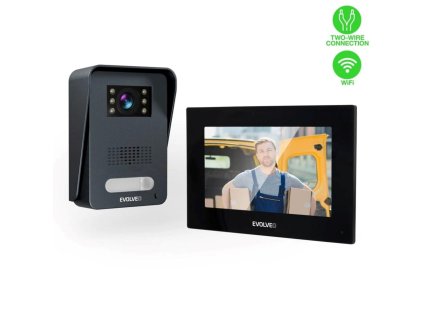 BAZAR - EVOLVEO DoorPhone AP1- 2 drátový videotelefon s aplikací, černá - Poškozený obal (Komplet)