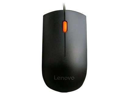 Lenovo 300/Kancelářská/Optická/1 600 DPI/Drátová USB/Černá