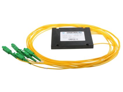 Splitter PLC optický -1x4, 1260-1650nm, ABS box, SC/APC, 1,5m