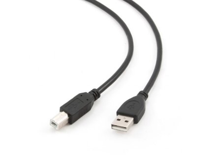 GEMBIRD kabel USB A-B 3m 2.0 HQ Black, zlacené kontakty