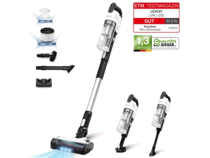 BAZAR - Levoit LVAC-200 4v1 Aku Turbo Cyclone bílý - Poškozený obal (Komplet)