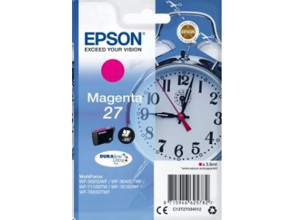 EPSON ink bar Singlepack "Budík" Magenta 27 DURABrite Ultra Ink