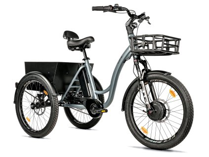 Elektrokolo Leader Fox tříkolka CURTIS, model 2025 17,4 Ah / 626 Wh šedá