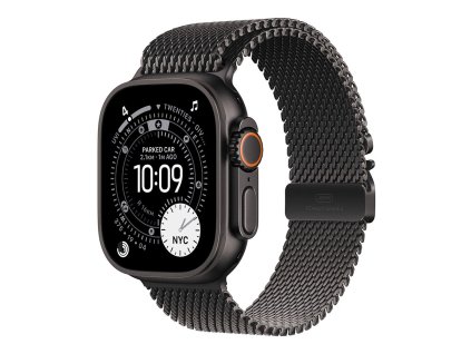 Apple Watch Ultra 3 GPS + Cellular 49mm Black Titanium Case with Black Titanium Milanese Loop - Medium