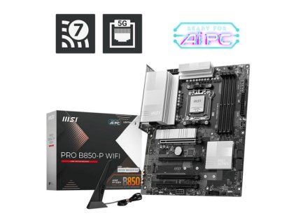 MSI MB Sc AM5 PRO B850-P WIFI, AMD B850, 4xDDR5, 1xHDMI, WiFi, ATX
