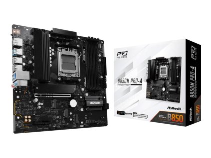 ASRock MB Sc AM5 B850M PRO-A, AMD B850, 4xDDR5, 1xDP, 1xHDMI, mATX