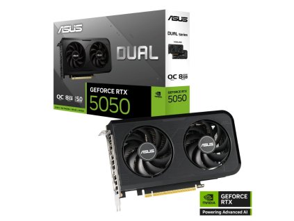 ASUS VGA NVIDIA GeForce RTX 5050 DUAL OC 8G, 8G GDDR6, 3xDP, 1xHDMI