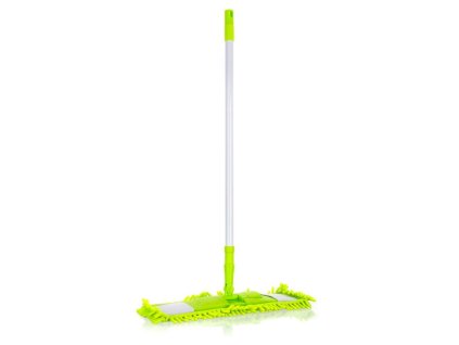 Mop Brilanz plochý žinylkový s teleskopickou tyčí 120 cm, světle zelený