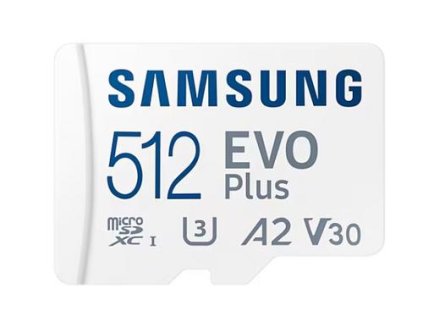 SAMSUNG micro SD card SDXC 512GB EVO PLUS class10 UHS-I U3 V30 (+ 1x adapter microSD na SD)