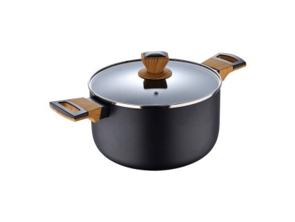 Hrnec BERGNER s nepřilnavým povrchem a poklicí 24 cm Earth Black