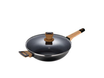 Pánev BERGNER hluboká s nepřilnavým povrchem a poklicí 28 cm Earth Black