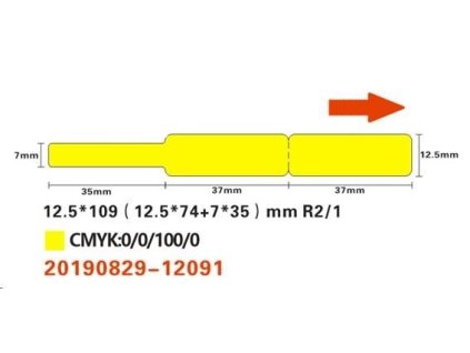 Niimbot štítky na kabely RXL 12,5x109mm 60ks Yellow pro D11 a D110