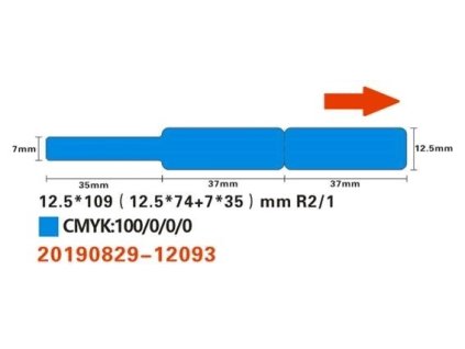 Niimbot štítky na kabely RXL 12,5x109mm 60ks Blue pro D11 a D110