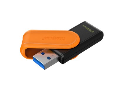 KINGSTON 256GB Portable USB 3.2 Gen 1 DataTraveler Exodia S (Black/Orange)