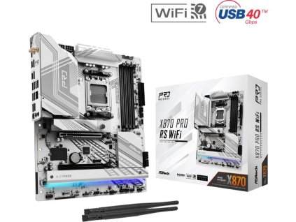 ASRock MB Sc AM5 X870 PRO RS WIFI, AMD X870, 4xDDR5, 1xHDMI, 2xUSB4, WI-FI
