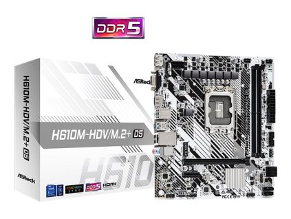 BAZAR - ASRock MB Sc LGA1700 H610M-HDV/M.2+ D5, Intel H610, 2xDDR5, 1xDP, 1xHDMI, 1xVGA, mATX - Po opravě (Bez příšlušen