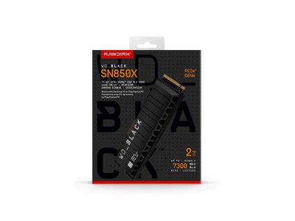 WD BLACK SSD NVMe 2TB PCIe SN850X Powered by SanDisk, Gen4, (R:7300, W:6600MB/s), Chladič