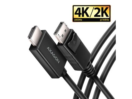AXAGON RVD-HI20C2, DisplayPort -> HDMI 2.0b redukce / kabel 1.8m, 4K/60Hz