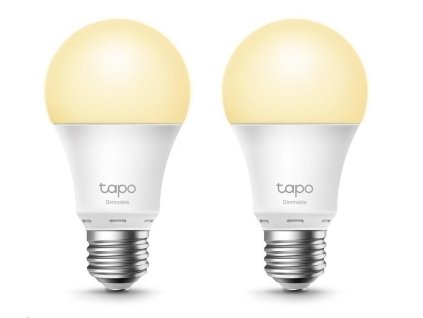 TP-Link Tapo L510E (2-pack) chytrá WiFi stmívatelná LED žárovka (bílá,2700K,806lm,2,4GHz,E27)
