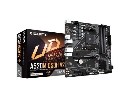 GIGABYTE MB Sc AM4 A520M DS3H V2, AMD A520, 4xDDR4, 1xHDMI, 1xDP, mATX