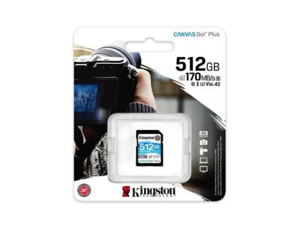 KINGSTON 512GB SDXC Canvas Go Plus Gen4 200MB/s C10 UHS-I U3 V30
