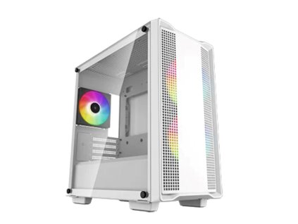 DEEPCOOL Case CC360 WH ARGB, mATX, Průhledná bočnice, 3x120mm Fan, bílá