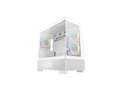 DEEPCOOL Case CG380 3F WH, mATX, ARGB, Průhledná bočnice, 3x 120mm Fan, bílá