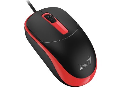 Genius DX-123 Myš, drátová, optická, 1200DPI, 3 tlačítka, USB, černo-červená