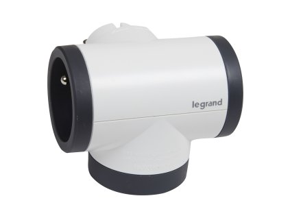 LEGRAND Zásuvka rozbočovací 230V/16A dvojnásobná 2X2P+T USB kulatá otočná IP20 bílá/tmavě šedá