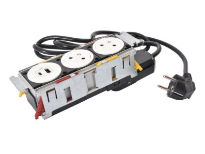 LEGRAND Blok DISQIN 2X2P+T USB A+C bílý zásuvkový