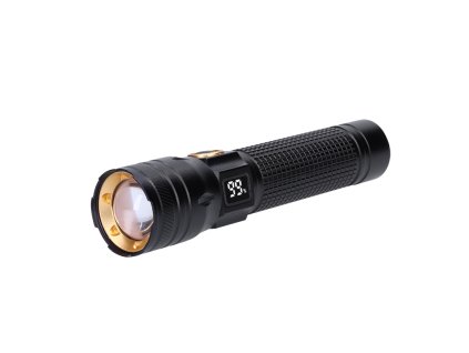 Solight LED nabíjecí svítilna s displayem, 200lm, zoom, Li-Ion