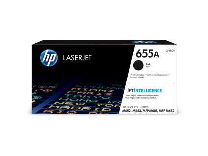 HP 655A Black Original LaserJet Toner Cartridge (CF450A) (12,500 pages)