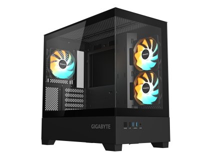 GIGABYTE C201 PANORAMIC/Midi Tower/Transpar./Černá