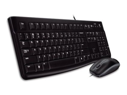 Logitech klávesnice s myší Desktop MK120, CZ/SK, USB, černá - poškozený obal