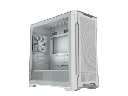 GIGABYTE case GB-C102GI, Mid Tower, 2x USB3.0, Průhledná bočnice, 2x 120mm Fan, bílá