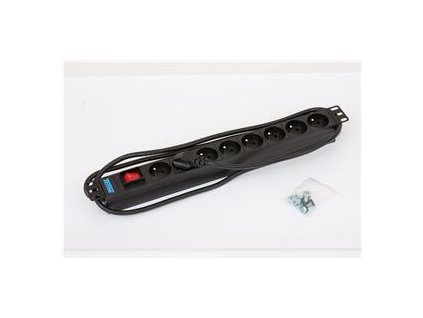 19'' 8xCZ zás.vypínač,3x1.5mm 2m kab.CZ-DE,RAL9005