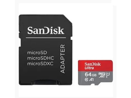 Paměťová karta Sandisk Ultra microSDXC 64 GB 140 MB/s A1 Class 10 UHS-I, s adaptérem