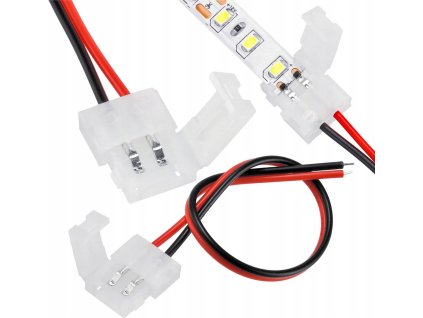 Mono klip konektor LED pásku - 8mm 2pin kabel
