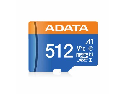 ADATA MicroSDXC karta 512GB Premier UHS-I C10 V10 (R:100/W:25 MB/s) + SD adaptér