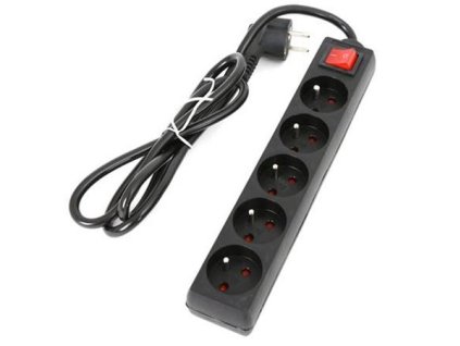 PLATINET FIESTA prodlužovací přívod 230V, 3m, 5 zásuvek, vypínač