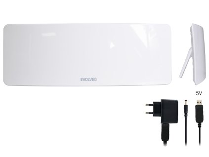 EVOLVEO Xany 1, 230/5V, aktivní pokojová anténa DAB+/DVB-T2, filtr LTE,4G,5G